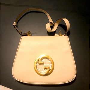 Faux Gucci White Color Blondie Leather Handbag